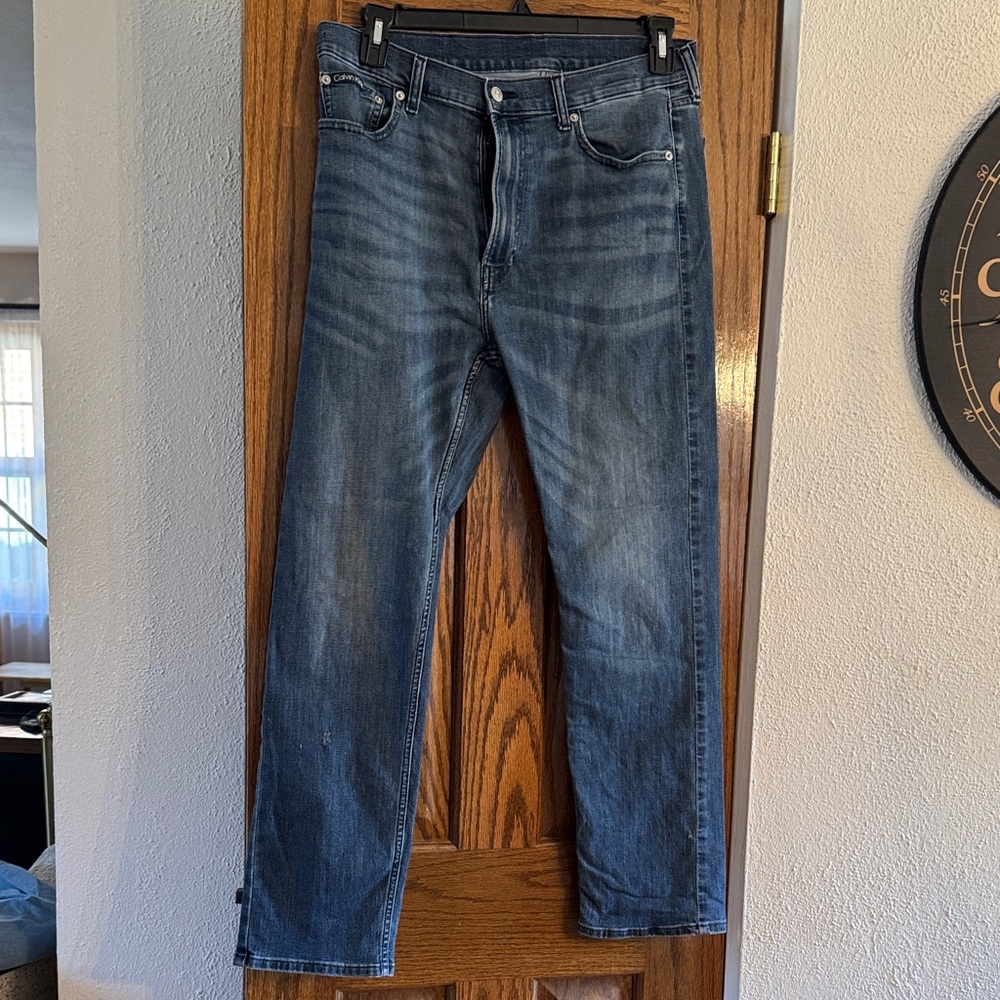 Calvin Klein Blue Straight-Leg Jeans